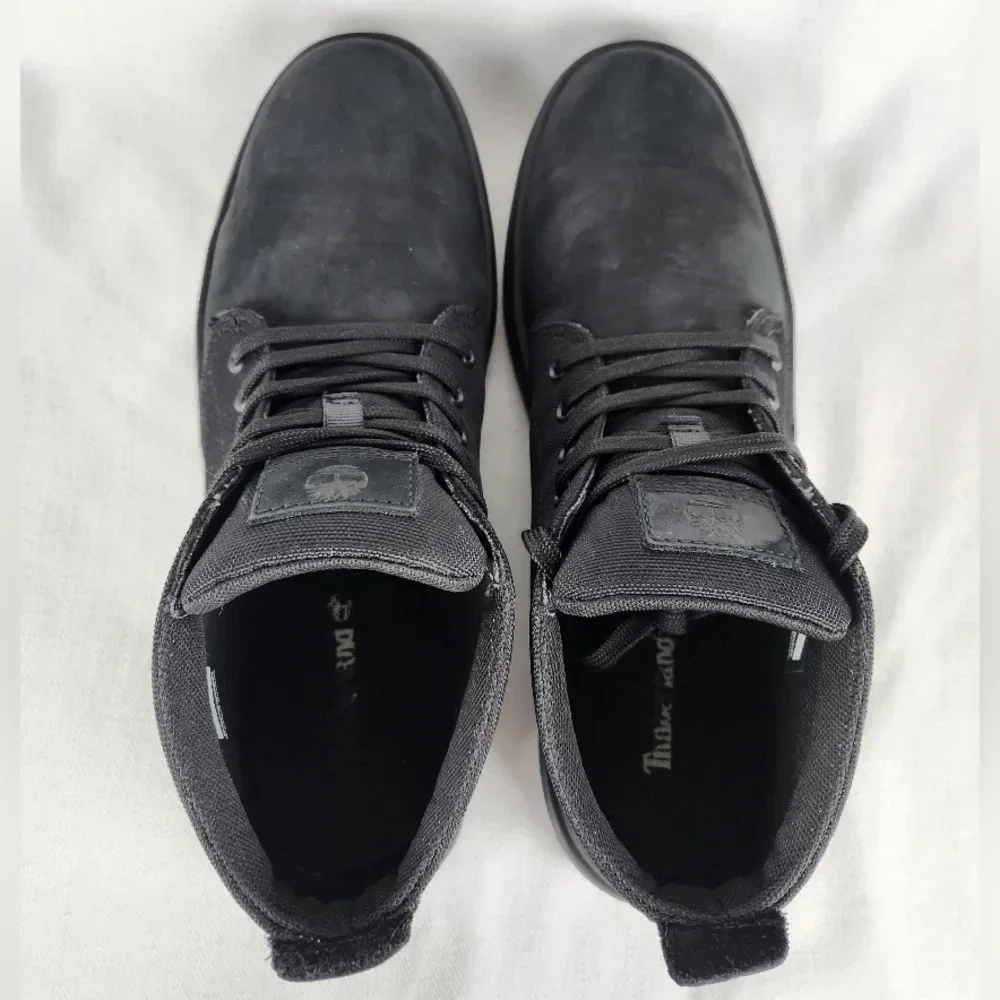 Timberland Suede Canvas Black Ankle Boots
